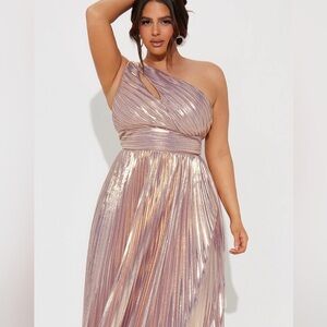 Elegant Metallic Evening Gown